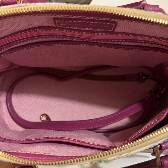 Dooney & Bourke Purple and Cream Satchel - Picture 3 of 7